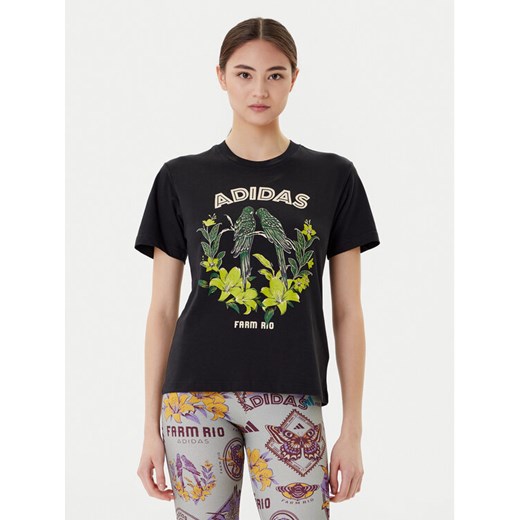 adidas T-Shirt FARM Graphic JV8609 Czarny ze sklepu MODIVO w kategorii Bluzki damskie - zdjęcie 184787763
