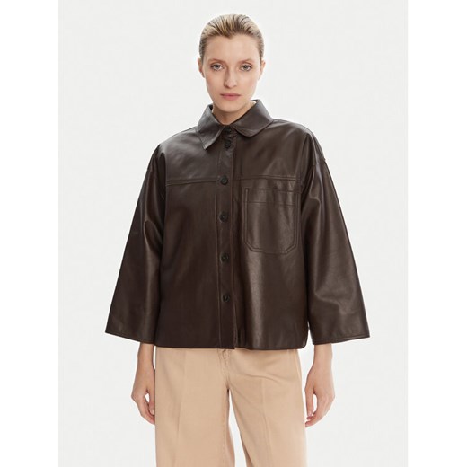 Weekend Max Mara Kurtka skórzana Stecca 2525446051 Brązowy Relaxed Fit ze sklepu MODIVO w kategorii Kurtki damskie - zdjęcie 184787770