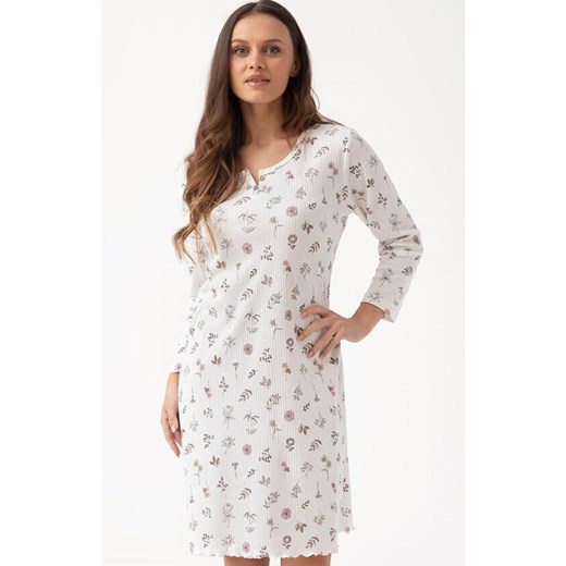 Bawełniana koszula nocna 271, Kolor ecru-wzór, Rozmiar S, Luna ze sklepu Primodo w kategorii Koszule nocne - zdjęcie 184788863