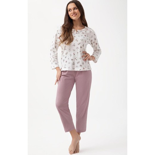 Bawełniana piżama damska 317, Kolor ecru-kakao, Rozmiar L, Luna ze sklepu Primodo w kategorii Piżamy damskie - zdjęcie 184788872