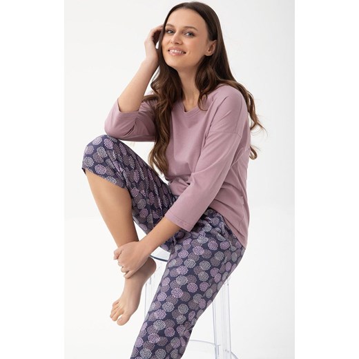 Dwuczęściowa piżama damska 344, Kolor kakaowy-wzór, Rozmiar L, Luna ze sklepu Primodo w kategorii Piżamy damskie - zdjęcie 184788882