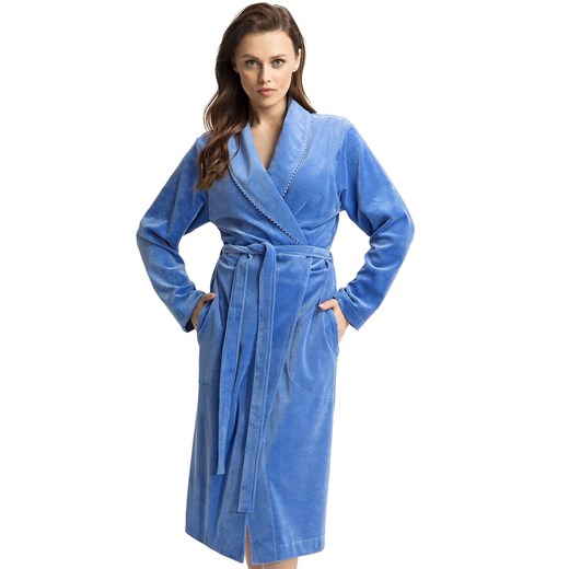 Bawełniany szlafrok damski błękitny 371, Kolor błękitny, Rozmiar XL, Luna ze sklepu Primodo w kategorii Szlafroki damskie - zdjęcie 184788890