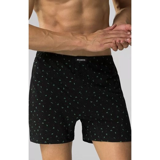 Atlantic 2-pack bokserki męskie luźne 2MBX-058-CZA/CZA, Kolor czarny-wzór, Rozmiar M, ATLANTIC ze sklepu Intymna w kategorii Majtki męskie - zdjęcie 184789061
