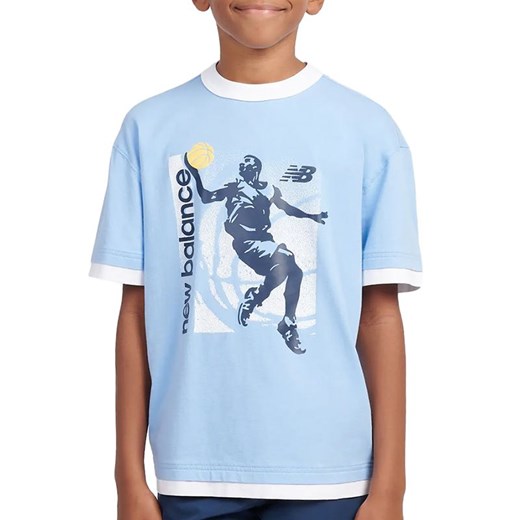 Koszulka dziecięca New Balance LAKB0155ELE - niebieska ze sklepu streetstyle24.pl w kategorii T-shirty chłopięce - zdjęcie 184789983