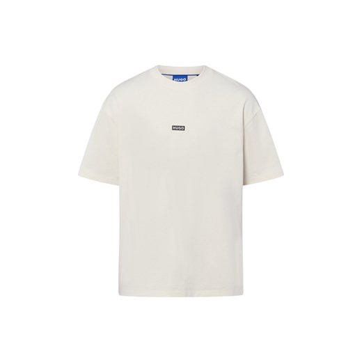 HUGO BLUE Koszulka męska - Nalono Mężczyźni Bawełna beżowy jednolity ze sklepu vangraaf w kategorii T-shirty męskie - zdjęcie 184791071