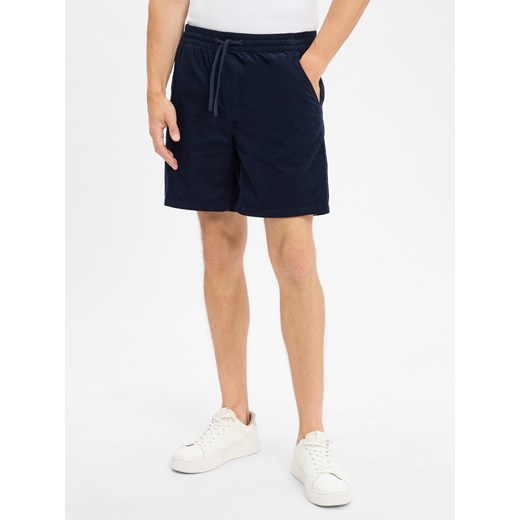 Tommy Jeans Męskie szorty sztruksowe Mężczyźni Bawełna granatowy jednolity ze sklepu vangraaf w kategorii Spodnie męskie - zdjęcie 184791132