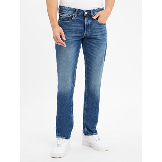 Replay Dżinsy - Grover Mężczyźni Bawełna dark stone jednolity ze sklepu vangraaf w kategorii Jeansy męskie - zdjęcie 184791153