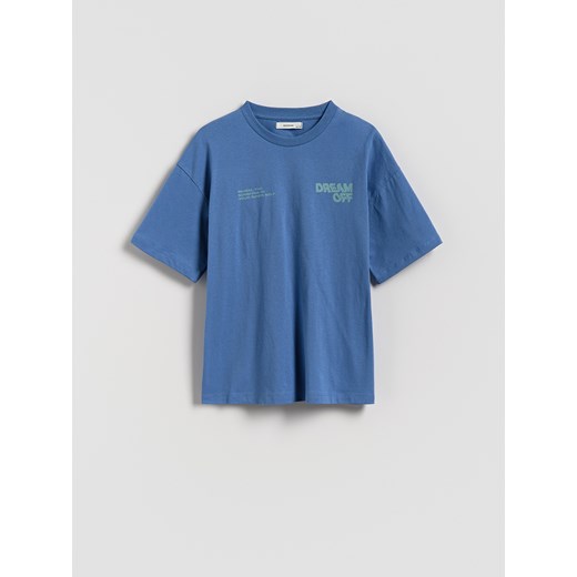 Reserved - Bawełniany t-shirt z nadrukiem - granatowy ze sklepu Reserved w kategorii T-shirty chłopięce - zdjęcie 184791392