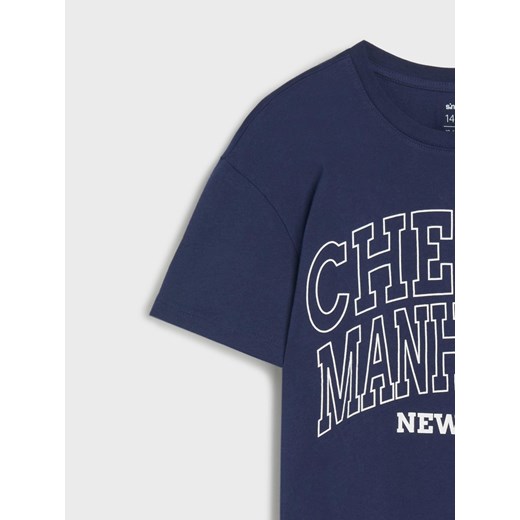 Sinsay - Koszulka z nadrukiem - granatowy Sinsay 158 (12-13 l) Sinsay