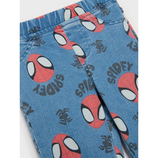 Sinsay - Spodnie jeansowe Spidey & His Amazing Friends - granatowy Sinsay 86 (12-18 m) Sinsay