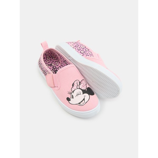 Sinsay - Materiałowe trampki slip on Minnie Mouse - różowy Sinsay 25 Sinsay
