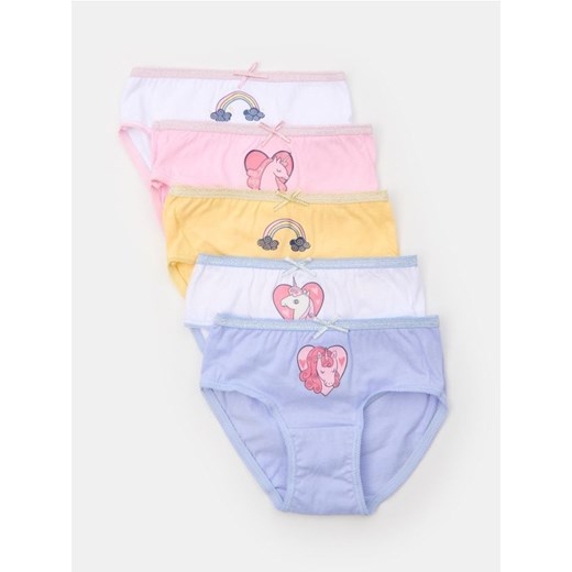 Sinsay - Klasyczne majtki z motywem jednorożca 5 pack - wielobarwny Sinsay 98/104 Sinsay