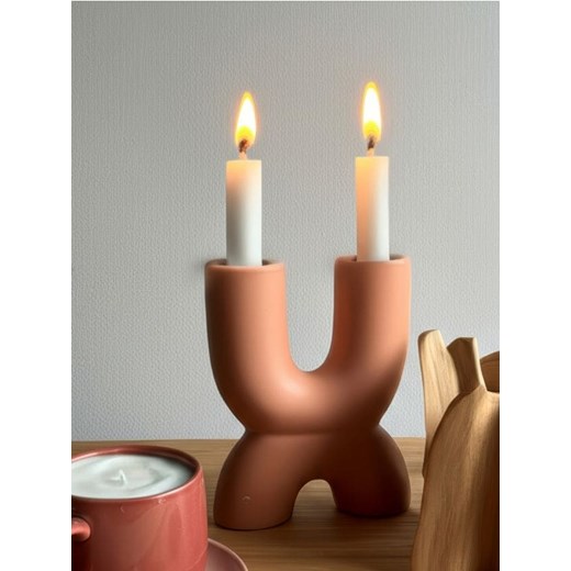 Sinsay - Świecznik ceramiczny - pomarańczowy ze sklepu Sinsay w kategorii Świeczniki - zdjęcie 184793094