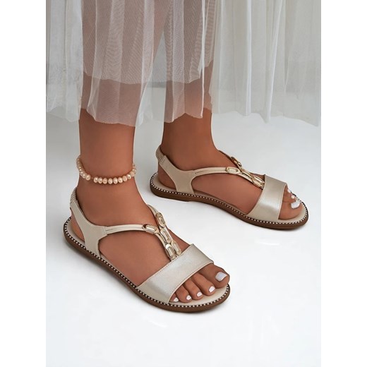 Royalfashion Damskie sandały z ozdobnymi paseczkami Siena Glow Royalfashion.pl 38 wyprzedaż royalfashion.pl