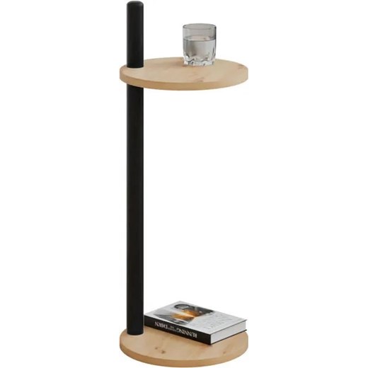 Minimalistyczny stolik pomocniczy dąb artisan + czarny  F8-A06 ze sklepu Edinos.pl w kategorii Stoliki kawowe - zdjęcie 184797060