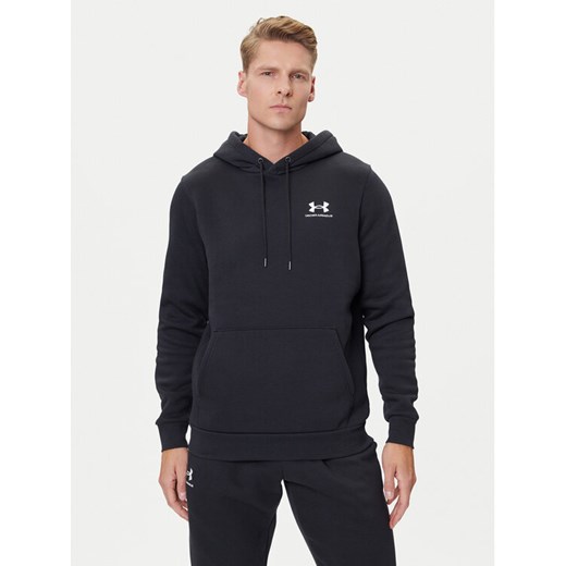 Under Armour Bluza UA Essential Fleece Hoodie 1373880 Czarny Regular Fit ze sklepu MODIVO w kategorii Bluzy męskie - zdjęcie 184797621