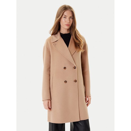 Marella Płaszcz wełniany Good 2523016031 Beżowy Regular Fit ze sklepu MODIVO w kategorii Płaszcze damskie - zdjęcie 184797653
