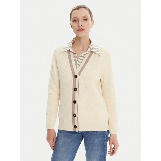 Gant Kardigan 4805343 Écru Regular Fit ze sklepu MODIVO w kategorii Swetry damskie - zdjęcie 184797710