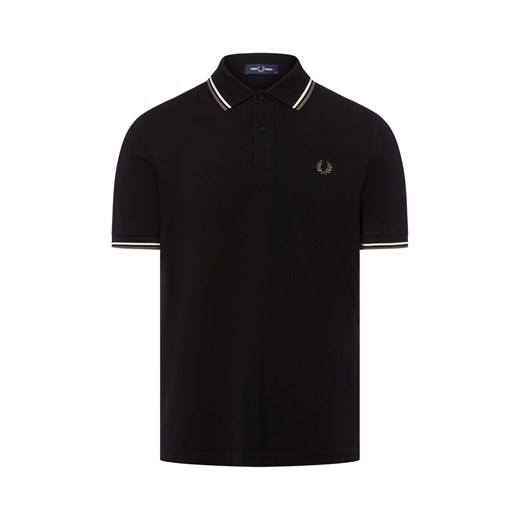 Fred Perry Męska koszulka polo Mężczyźni Bawełna czarny jednolity ze sklepu vangraaf w kategorii T-shirty męskie - zdjęcie 184798901
