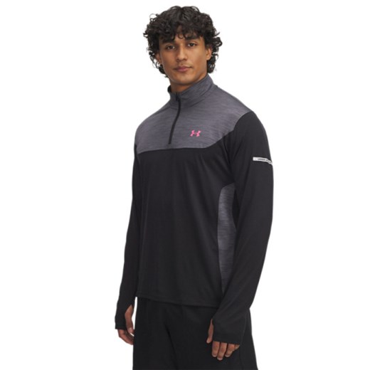 Męska bluza treningowa nierozpinana bez kaptura Under Armour UA Tech Utility 1/4 Zip - czarna ze sklepu Sportstylestory.com w kategorii Bluzy męskie - zdjęcie 184799592