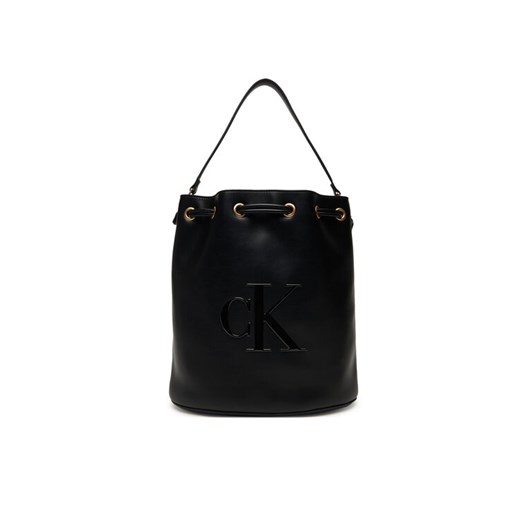 Torebka Calvin Klein Bold Ck Large Bucket Bag LV04F3232G Czarny ze sklepu eobuwie.pl w kategorii Kopertówki - zdjęcie 184799740