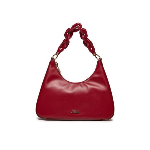 Torebka Tommy Hilfiger Soft Leather Shoulder Bag AW0AW16293 Czerwony ze sklepu eobuwie.pl w kategorii Torebki damskie - zdjęcie 184799823