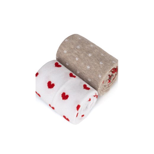 Zestaw 2 par wysokich skarpet damskich Jenny Fairy 4WB-004-AW24 (2-pack) Biały Jenny Fairy 35_38 eobuwie.pl