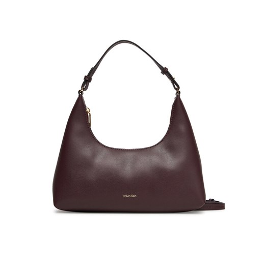 Torebka Calvin Klein Foil Logo Conv Shoulder Bag LV04F3272G Bordowy ze sklepu eobuwie.pl w kategorii Torebki damskie - zdjęcie 184801621