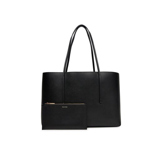 Calvin Klein Torebka Foil Logo Tote W/Pouch LV04F3274G Czarny ze sklepu MODIVO w kategorii Torby Shopper bag - zdjęcie 184801844