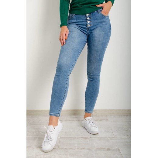 SPODNIE JEANSOWE SKINNY PRZYLEGAJĄCE Z GUZIKAMI ze sklepu olika.com.pl w kategorii Jeansy damskie - zdjęcie 184809151