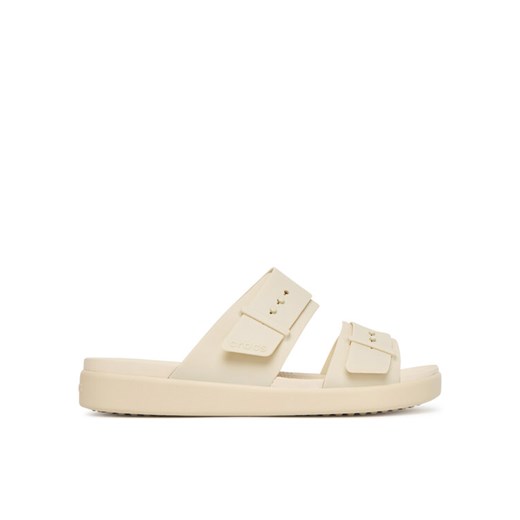 Klapki Crocs Brooklyn Buckle Low Low 211215 Écru ze sklepu eobuwie.pl w kategorii Klapki damskie - zdjęcie 184810250