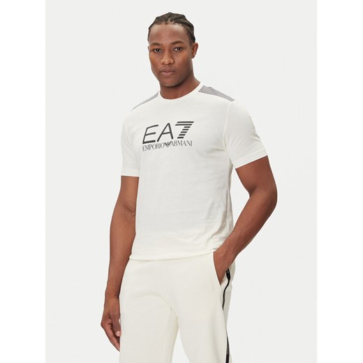 EA7 Emporio Armani T-Shirt 7M000961 AF10375 U1105 Beżowy Regular Fit ze sklepu MODIVO w kategorii T-shirty męskie - zdjęcie 184810881