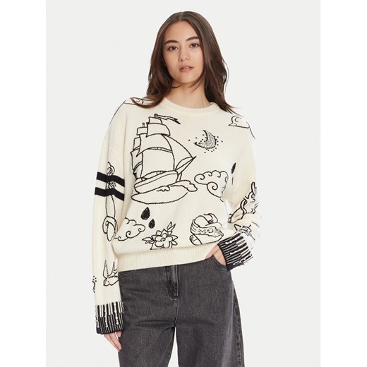 PINKO Sweter Andros 105427 A2PK Écru Regular Fit ze sklepu MODIVO w kategorii Swetry damskie - zdjęcie 184812921