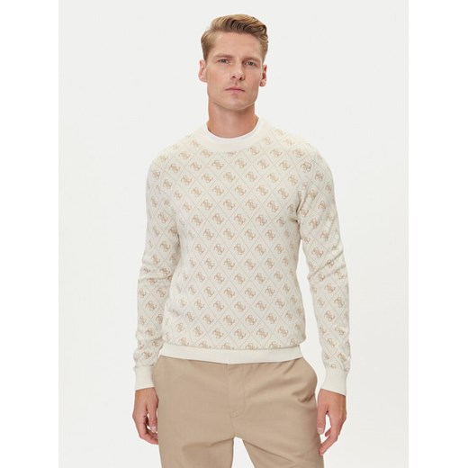 Guess Sweter M5YR10 Z3OE2 Écru Regular Fit ze sklepu MODIVO w kategorii Swetry męskie - zdjęcie 184813210