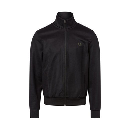 Fred Perry Męska bluza rozpinana Mężczyźni czarny jednolity ze sklepu vangraaf w kategorii Bluzy męskie - zdjęcie 184813320