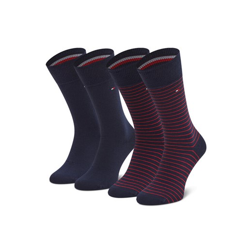 Tommy Hilfiger Zestaw 2 par wysokich skarpet męskich 100001496 Granatowy ze sklepu MODIVO w kategorii Skarpetki męskie - zdjęcie 184813523