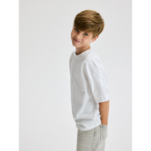Reserved - Bawełniany t-shirt - biały Reserved 122 (6-7 lat) Reserved