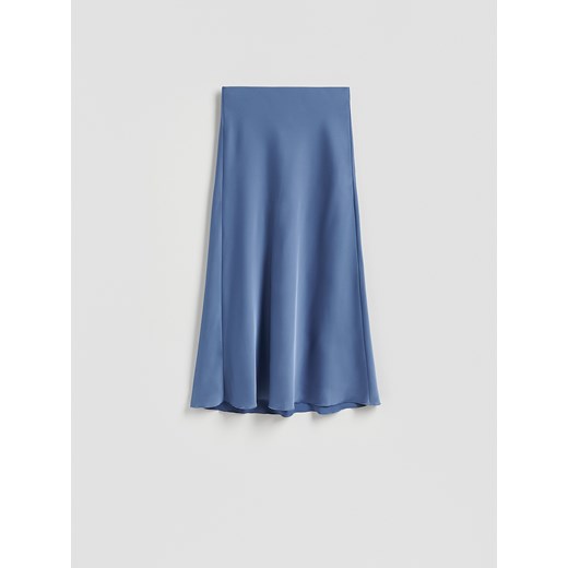 Reserved - Satynowa spódnica midi - granatowy Reserved S Reserved