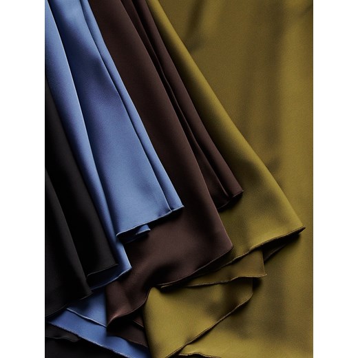 Reserved - Satynowa spódnica midi - granatowy Reserved S Reserved