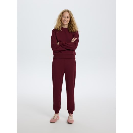 Reserved - Gładka bluza z bawełną - bordowy Reserved XL Reserved