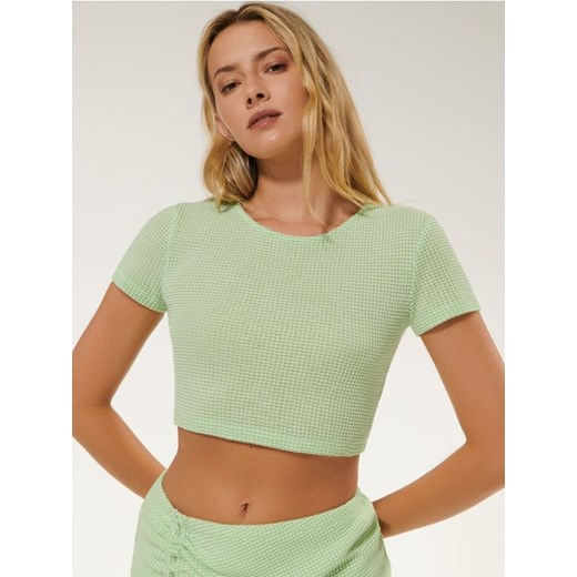 Sinsay - Crop top ze wzorem - zielony ze sklepu Sinsay w kategorii Bluzki damskie - zdjęcie 184815100