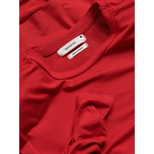 Reserved - Bluzka z marszczeniami - czerwony Reserved M Reserved