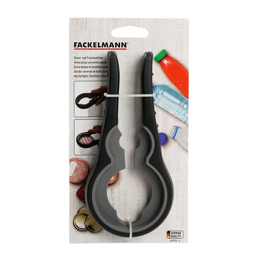 Fackelmann Otwieracz w kolorze czarno-szarym do butelek i słoików - 18,5 x 9 cm Fackelmann onesize Limango Polska