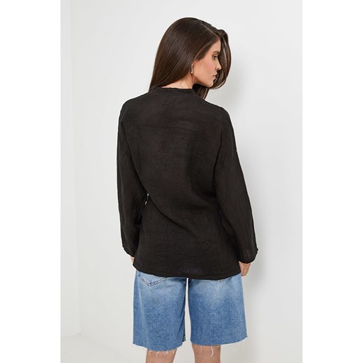 Rodier Lin Lniany kardigan w kolorze czarnym Rodier Lin L/XL promocyjna cena Limango Polska