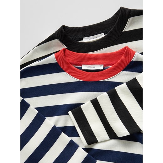 Reserved - Bluza regular w paski - granatowy Reserved XL okazja Reserved