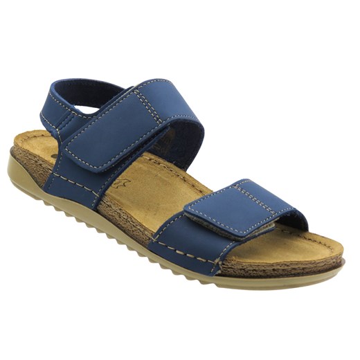 Skórzane sandały damskie niebieskie INBLU AA-01KU ze sklepu ulubioneobuwie w kategorii Sandały damskie - zdjęcie 184819214