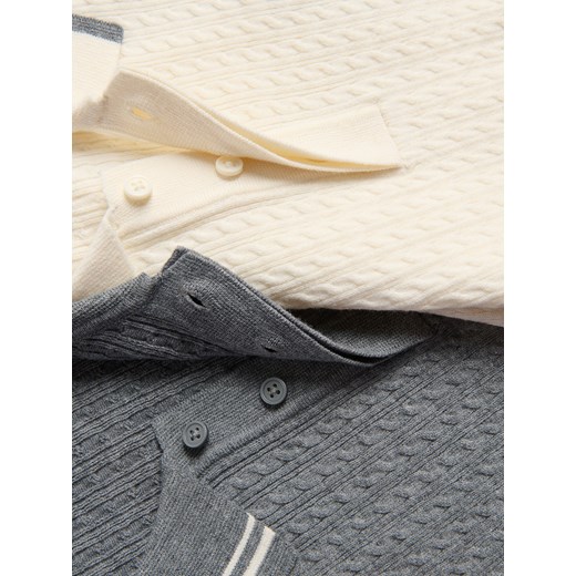 Reserved - Sweter polo z bawełną - złamana biel Reserved XL Reserved