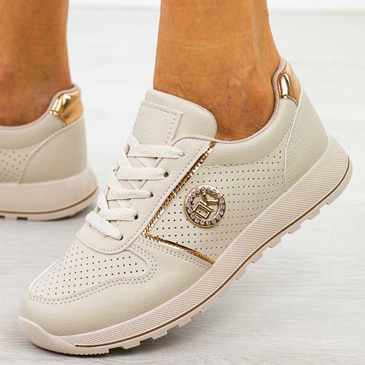 Beżowe półbuty damskie Potocki 16342 ze sklepu suzana.pl w kategorii Półbuty damskie - zdjęcie 184820902