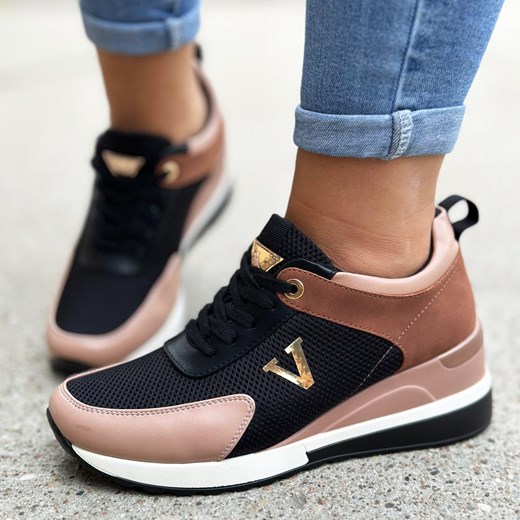 Różowe sneakersy półbuty damskie Potocki 10590 ze sklepu suzana.pl w kategorii Buty sportowe damskie - zdjęcie 184820943