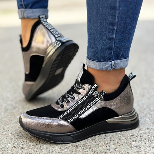 Czarne sneakersy półbuty damskie Vinceza 10646 ze sklepu suzana.pl w kategorii Buty sportowe damskie - zdjęcie 184822112